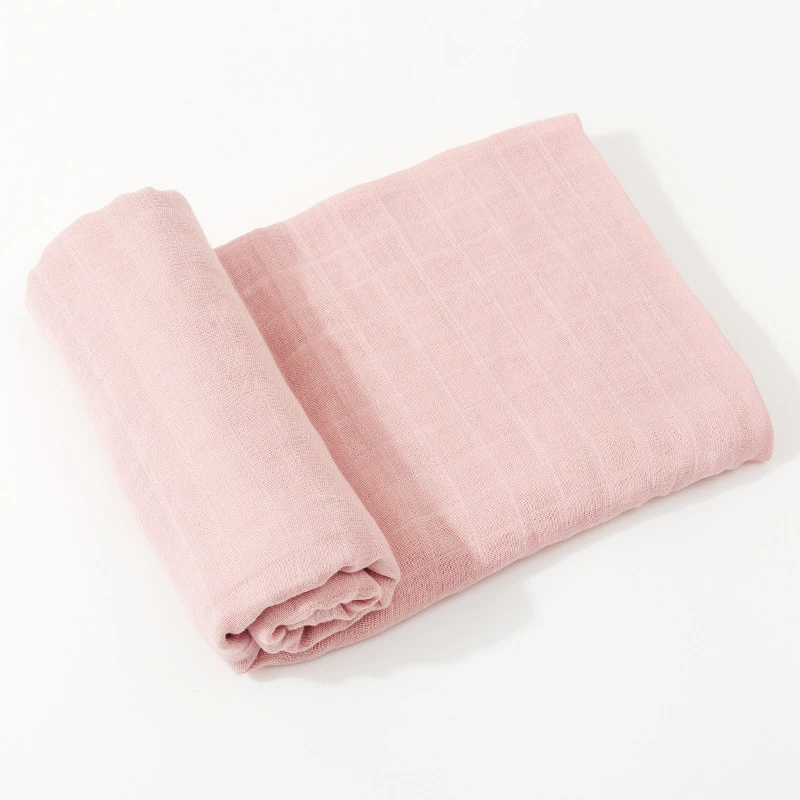 

Hot sale High quality comfortable classic baby Plain knitted Muslin blanket