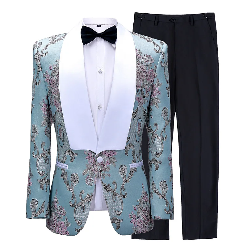 

HD230 Mens Suits Hight-end Wedding Suits For Men Shawl Collar 2 Pieces Slim Fit Mens Suit Tuxedo Wedding Party (Blazer+Pant), Per the request