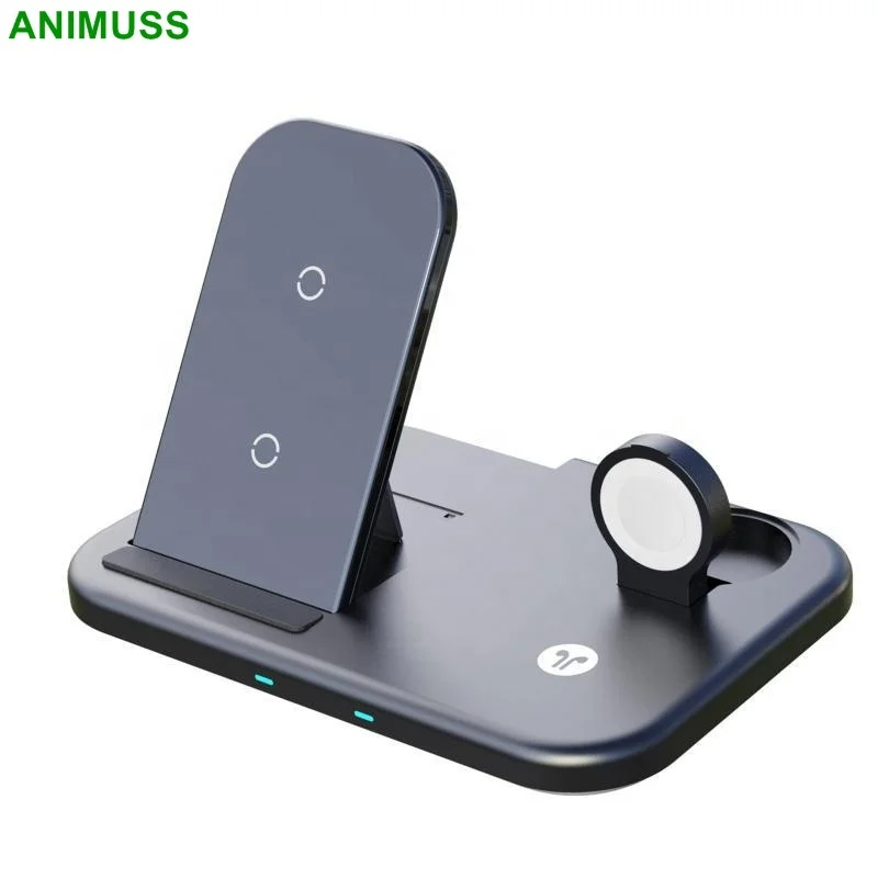 

Magnetic 3 In 1 15W Fast Wireless Charger Stand for iPhone Earbuds Watch