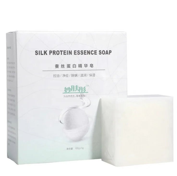 

Silk Protein Handmade Soap Anti-Mites Oil-Control Sea Salt Soap Bar Sulfur-Free With Amino Acids Goat Milk Olive Oil Shea Butter