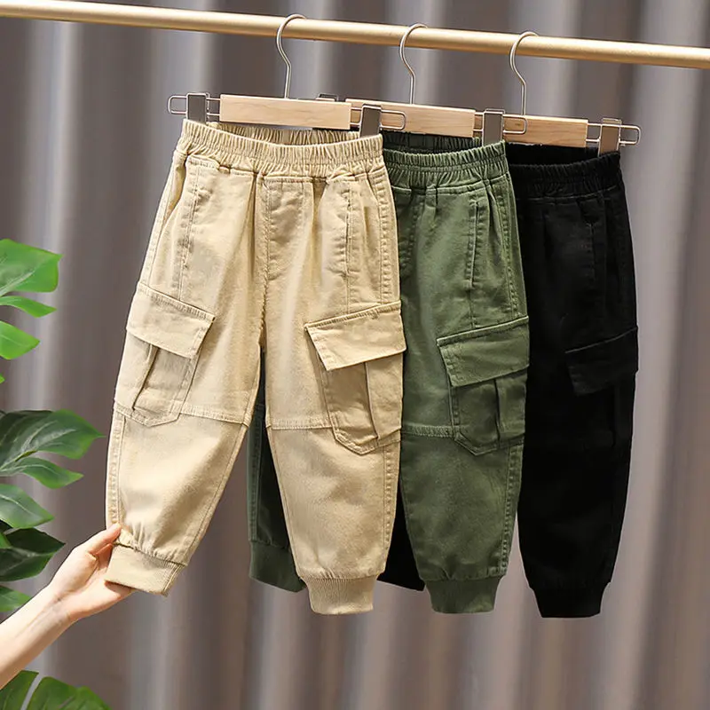 

Fashion Boys Pants Spring Autumn Kids Trousers Clothes cotton Children Pants for Baby Boys Cargo Pants solid toddlers infant