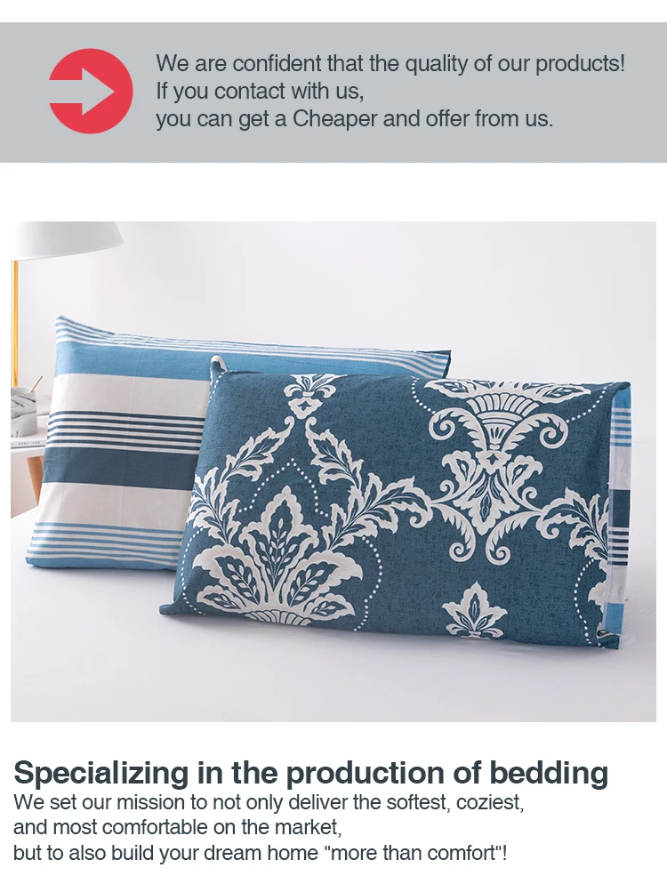 Custom Classic 3d Printed Floral Egyptian Cotton Bedding Quilt Cover