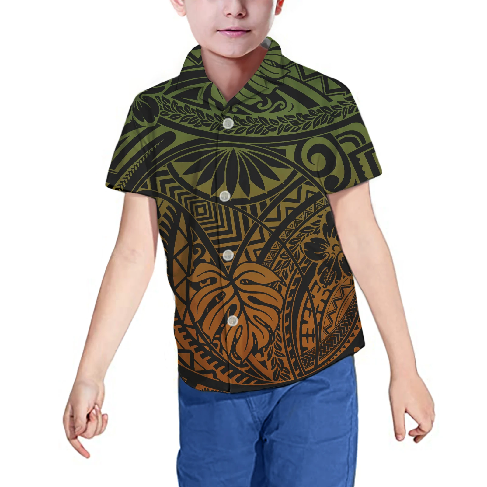 

Hot sale Polynesian Samowa Tribe Printed Boy T-shirt Children T-shirt summer 2021 clothing Short sleeve cotton children T-shirt, Customized color