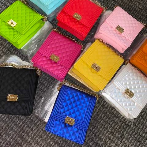 

Jelly hand bags 2020 New Women's Hot selling jelly shoulder colorful PVC purse tote matte shoulder handbag jelly purse bag