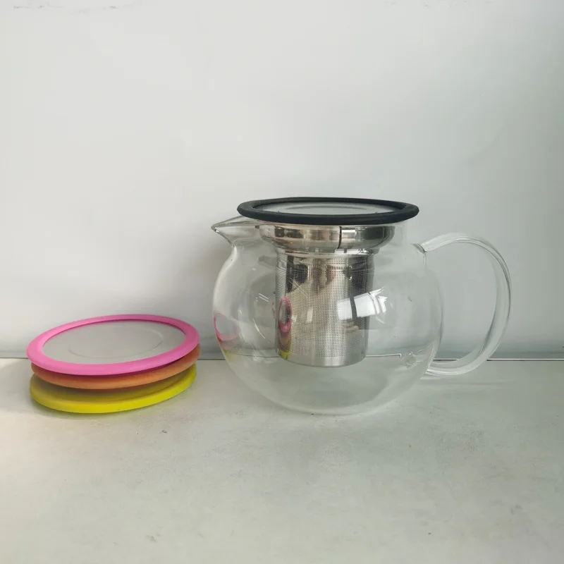 600ml 800ml Eco-Friendly Stoveo Top Safe Glass Tea Pot Removable Stainless Steel Tea Strainer Loose Leaf Kettle Coffee Tea Sets