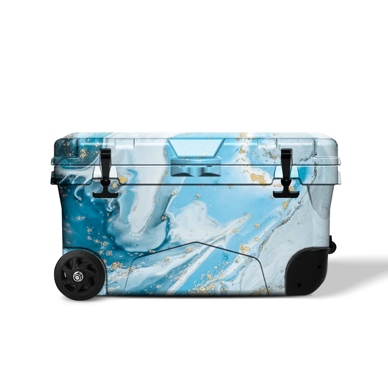 

Everich In stock 50QT Portable PE Camo Printing Hard Cooler Ice Box with Wheels for Camping Fishing Camping Beach