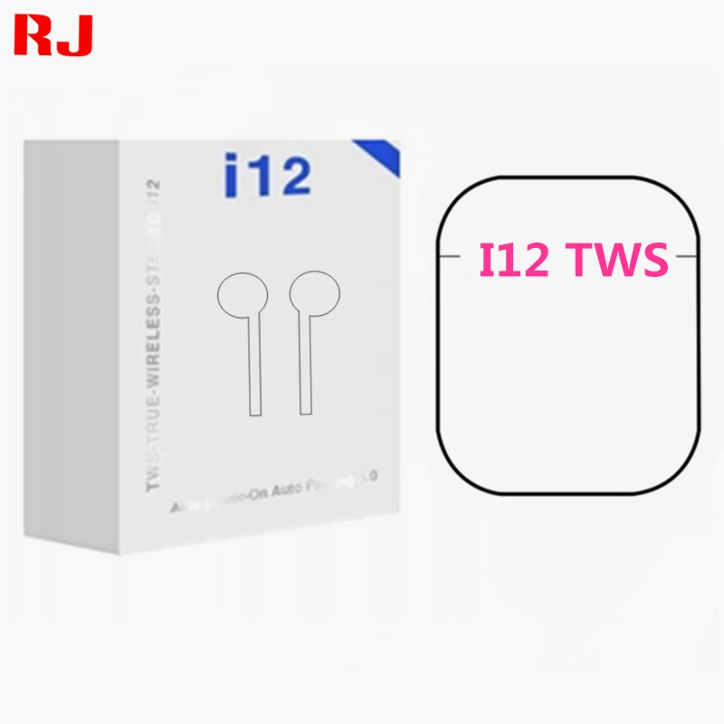 

RJ factory custom earbuds amazon hot selling fili in ear airbuds i12 tws bluetoo true 5.0 wireless headset, White