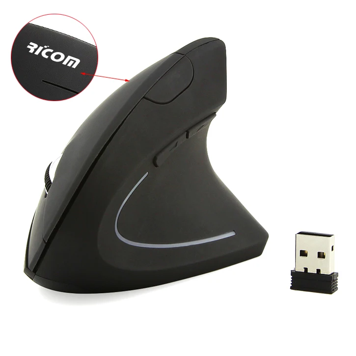 

2.4G Wireless Vertical Ergonomic Mouse with USB Receiver, Black and white