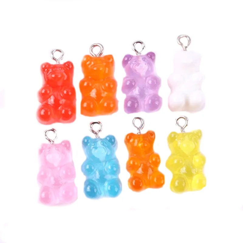 

Bear for Slime Charm Jewelry Making Party Supplies Transparent Flat-back Resin Gummy Bear Cute Factory Price Wholesale Jelly Opp, Various color