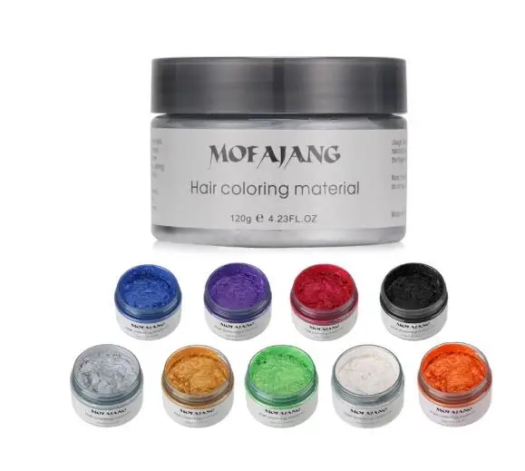 

Color Hair Wax Styling Pomade Silver Grandma Grey Disposable Natural Hair Strong Gel Cream Hair Dye for Women Men 120g
