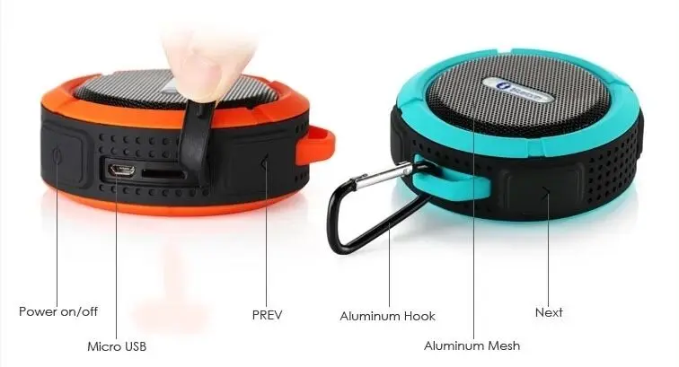 Promotional Gift outdoor mini IPX5 Waterproof wireless portable speaker C6 outdoors - ANKUX.COM