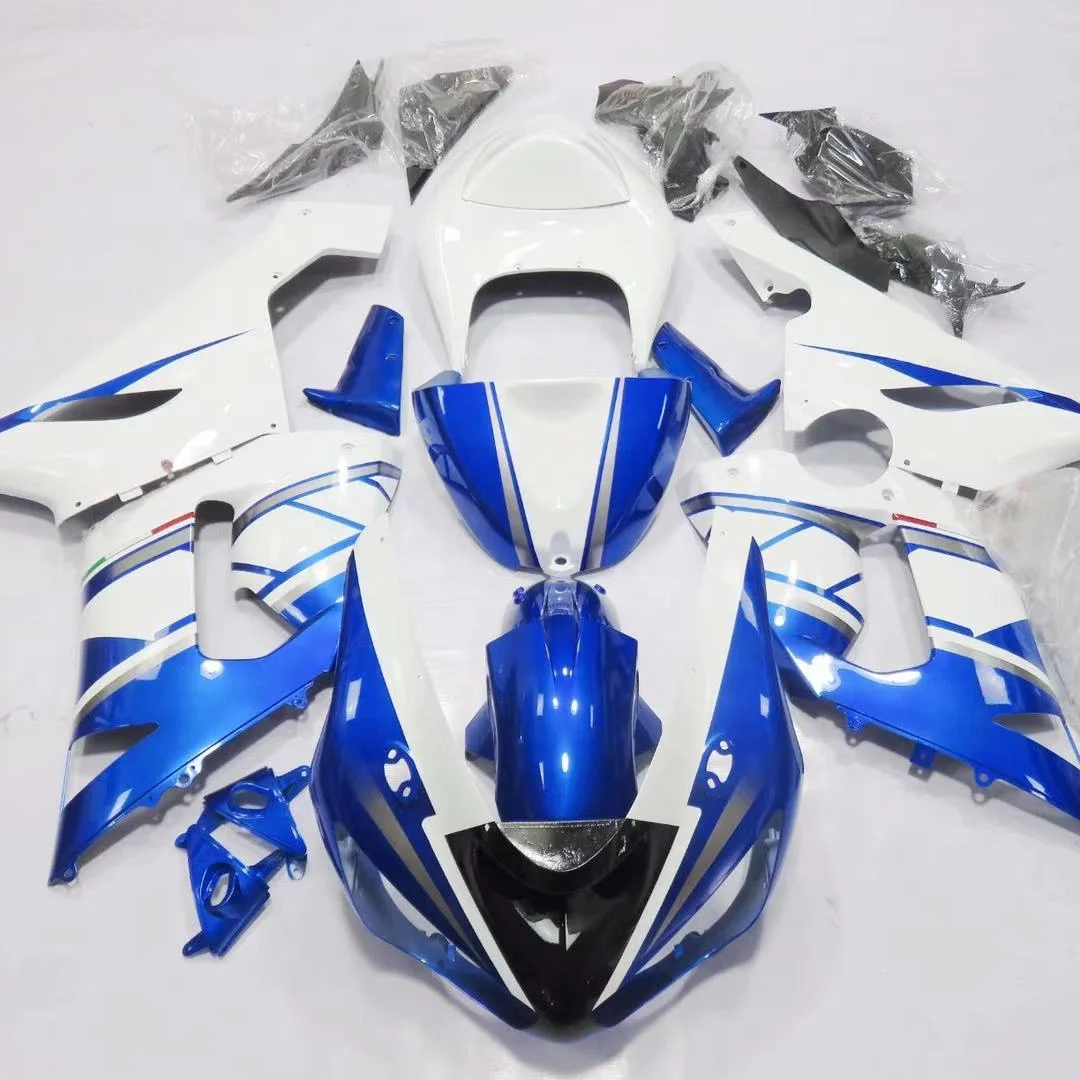 

2021 WHSC Motorcycle ABS Plastic Fairing Kit For KAWASAKI 6R 2005-2006 Fairing Kit blue white, Pictures shown