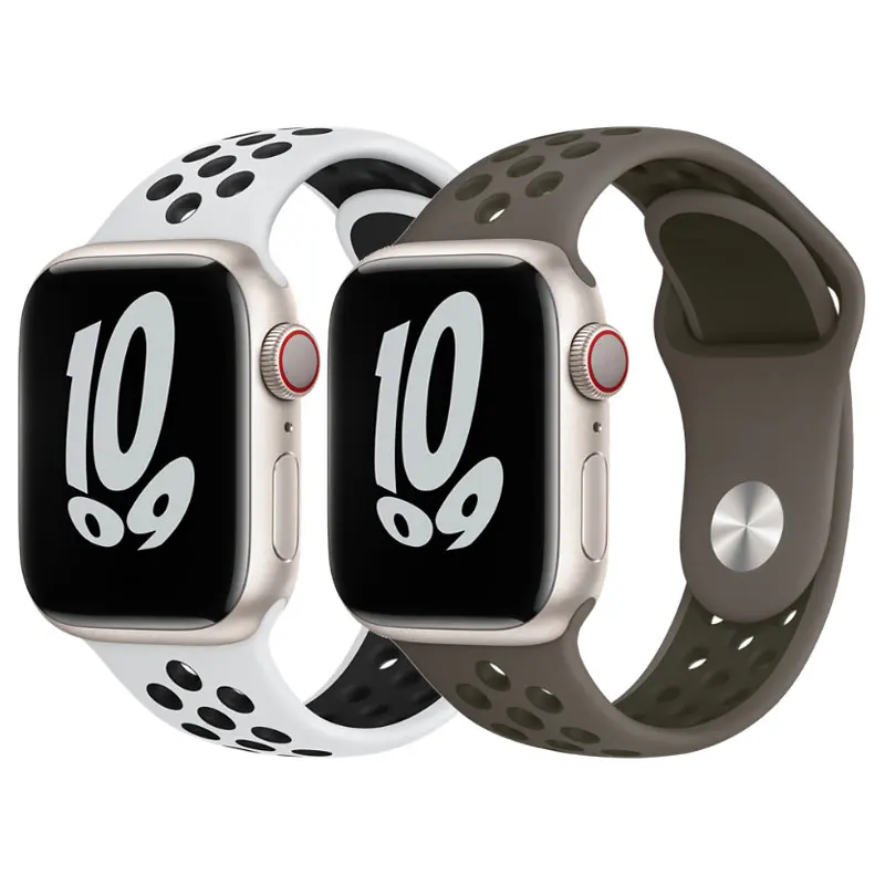 

38 40 42 44mm Replacement Double Sports Rubber Silicone Watch Band Strap For Apple Watch SE 6 5 4 3 2 1 For Apple Watch Band
