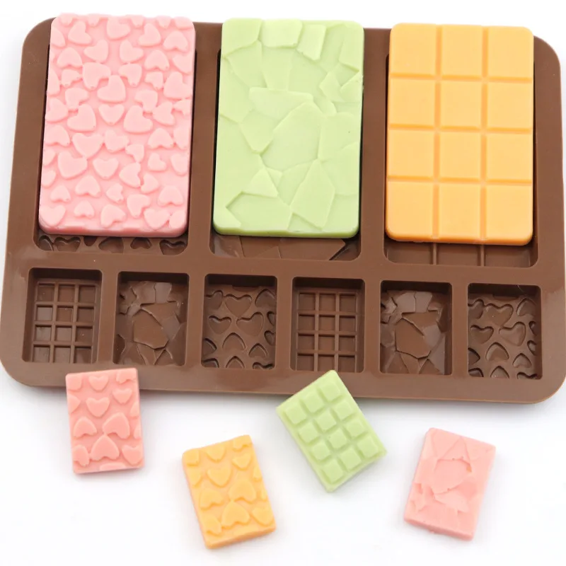 

1286 9 Cavity High Quality Chocolate Silicone Mold DIY Biscuit Waffle Mold, Picture colors