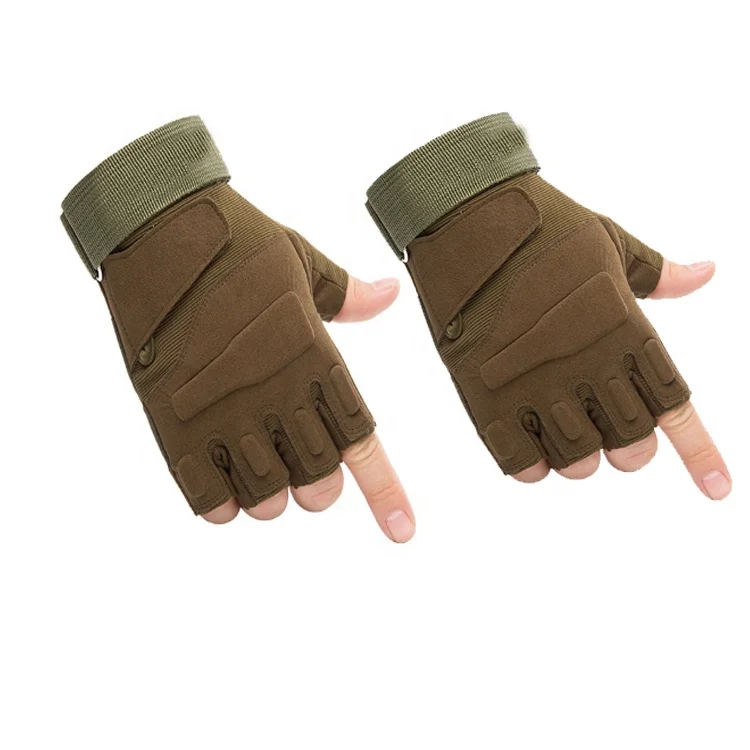 

Custom Tactical Half Finger Fingerless Gloves Airsoft Unisex Cycling Motorcycle Racing Gloves, 3colors for reference