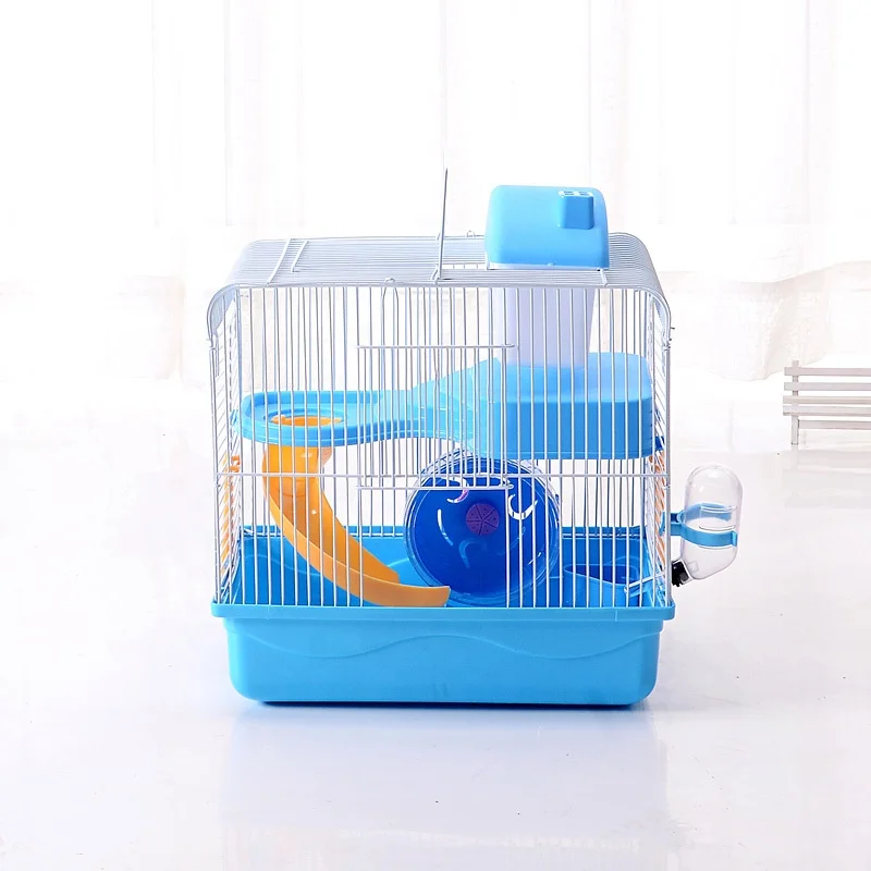 

Luxury Custom Fold Cheap Double Layers Plastic Metal Hamster Cage small castle luxury villa cage hamster nest pet cage