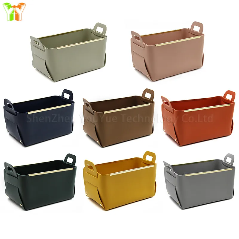 

Wholesale PU Leather Desktop Large Storage basket tray Sundries Dice Coins Tray