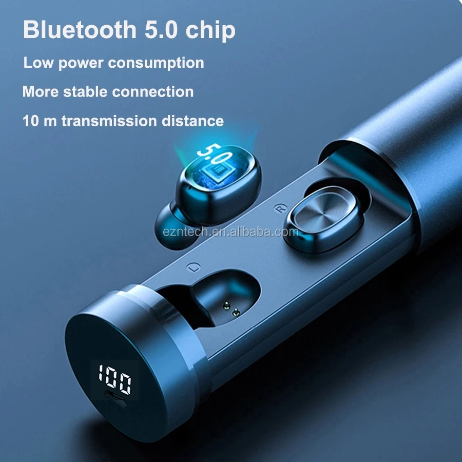 TWS B9 Stereo Headphone Foldable Tube Matte Metal Texture Mini TWS 5.0 Earphone Headset True Wireless Earbuds - ANKUX.COM