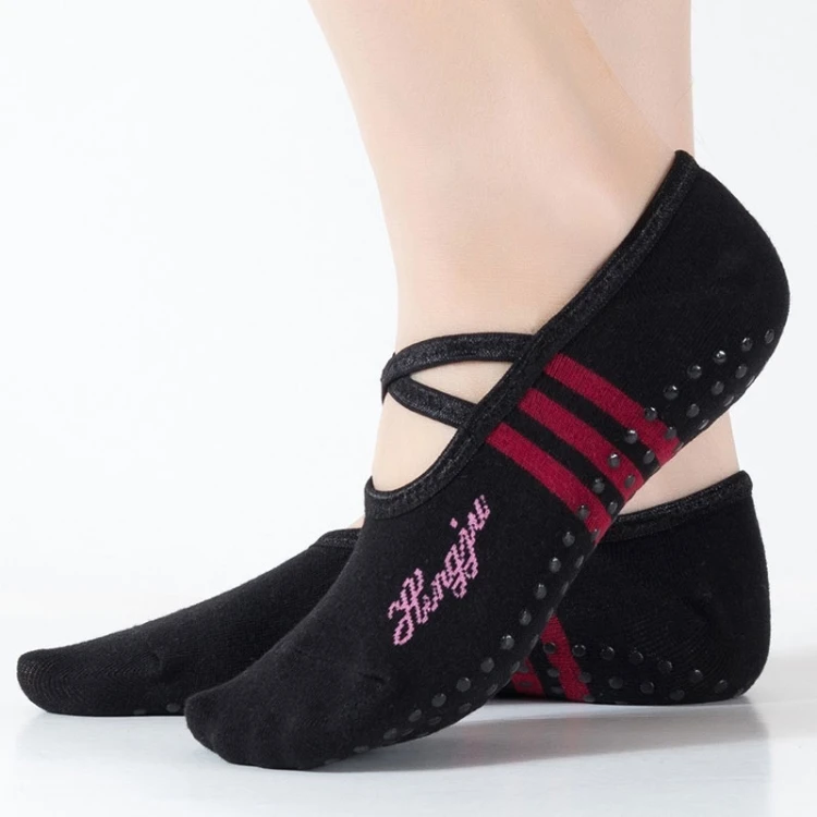

High Quality 1 Pair Sports Yoga Socks Slipper for Women Anti Slip Lady Damping Bandage Pilates Sock