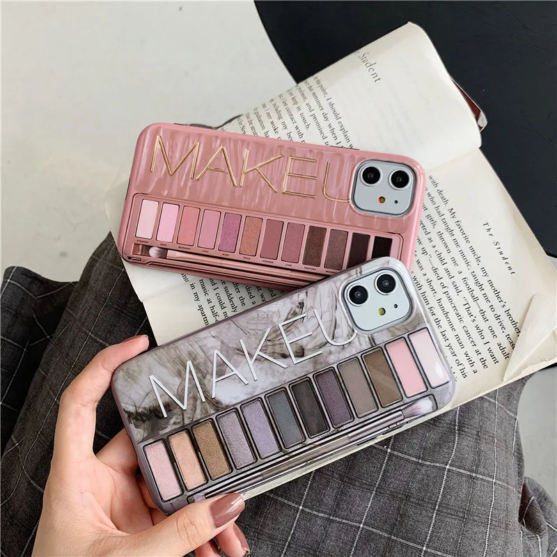 For iPhone Phone Case, Girly Like Eyeshadow Box Pattern Makeup Phone Case for iPhone 11 11 Pro 11 Pro Max XS Max XR 6 7 8 Plus