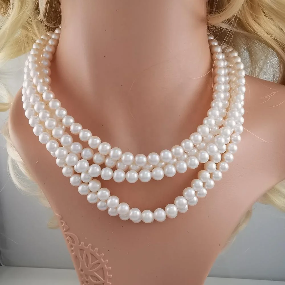 
Top quality 7 8mm round real sweet water pearls strand from top pearl ltd white natural freshwater pearl 16 inch strand string 