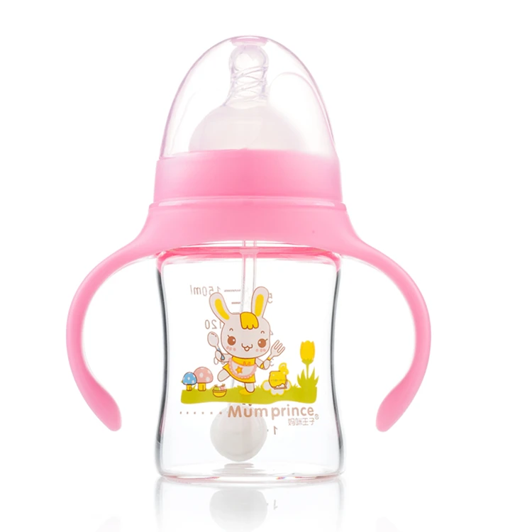 glass milk feeding bottle