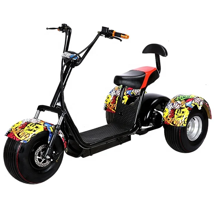 

Ready Stock CE 1000W Electric Scooter Tricycle Citycoco 45KM range citicoco chopper chinese prices