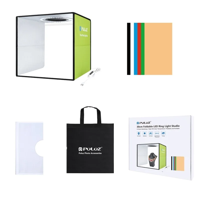 

Hot selling PULUZ Camera Accessories  Folding Portable Ring Light Photo Studio Box, Black