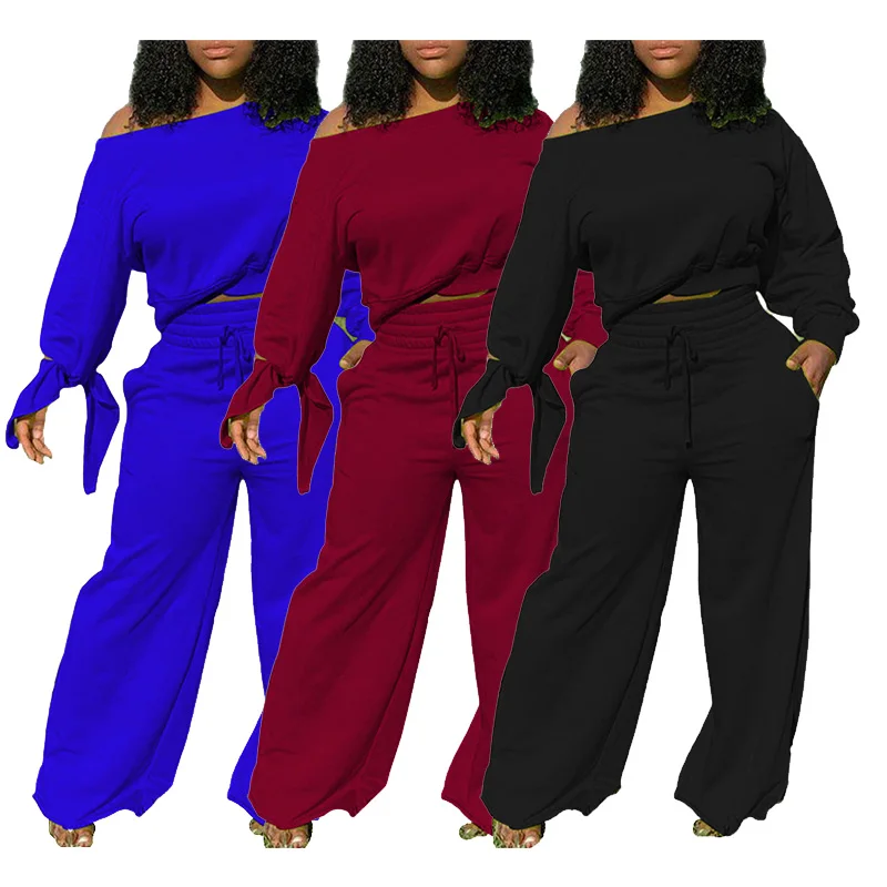 

Wholesale Two Piece Pants Set Plus Size Trendy 2021 Plus Size Women Fall Clothing 2 Piece Outfit