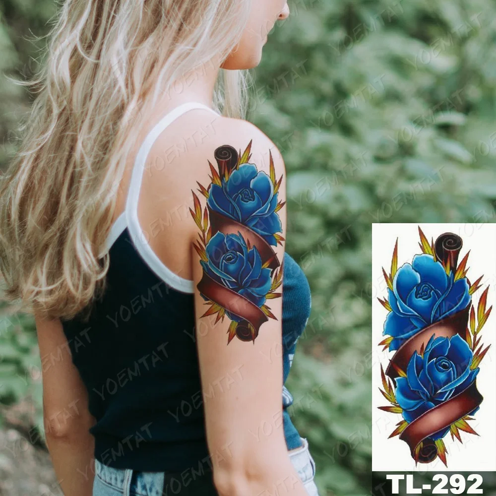 

Non-permanent Waterproof Half Arm Skin Tattoo Sticker For Women, Cmyk