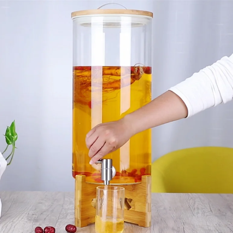 

High clear glass fermenter with stainless steel tap for party