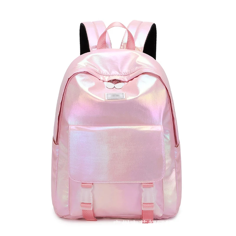 

Fashion Waterproof Gradient Colorful College Student School Bag Glitter Girl Backpack