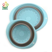 

BPA Free Good Quality Plastic Collapsible Colander 2 sets, Kitchen Foldable Silicone Strainer