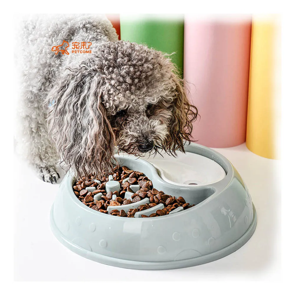 

PETCOME Suppliers Low Moq Multifunctional Slow Feeder Toxin Free Plastic Dog Bowl Cat, 3 color