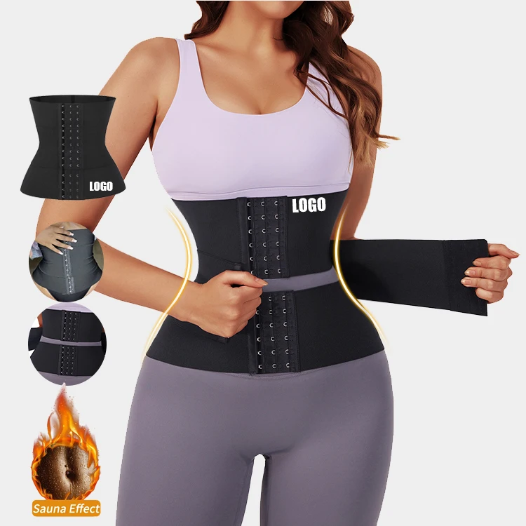 

Private Label Body Shaper Slimming Belt Adjustable Hooks Tummy Control Belly Waist Wrap Belt Waist Trainer Shapers