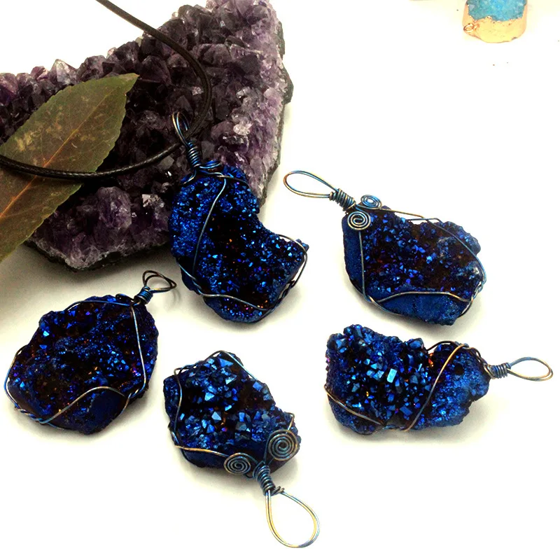 

Irregular Fashion Agates Quartz Brazil Raw Gemstone Bead Natural Druzy Stone Necklace Pendants Charm for jewelry making