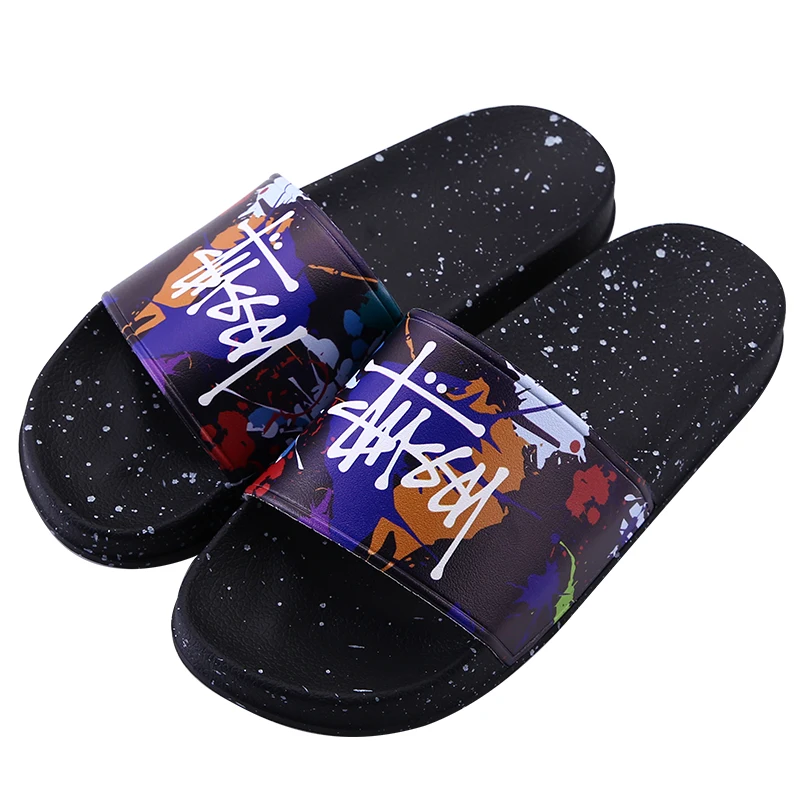 

Promotional Custom PVC Dotted Slide Sandals Slippers, Black, white, red, dotted, as request