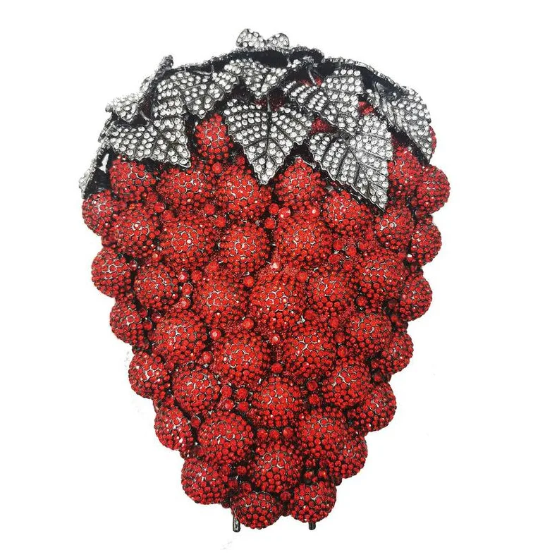 

2020 trend Luxury Full Designer Grape ladies diamond rhinestone evening Party Wedding Purse Clutch bags