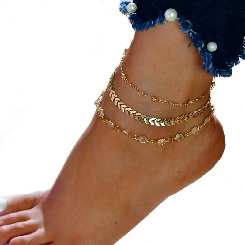 

Hot sale heart anklet anckle bracelet anklet, Gold