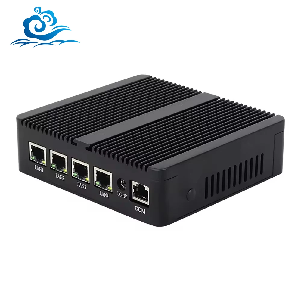 Lüfterloser Firewall-Mini-PC, 4× 2,5-Gbit-LAN (Intel i225-V), für pfSense