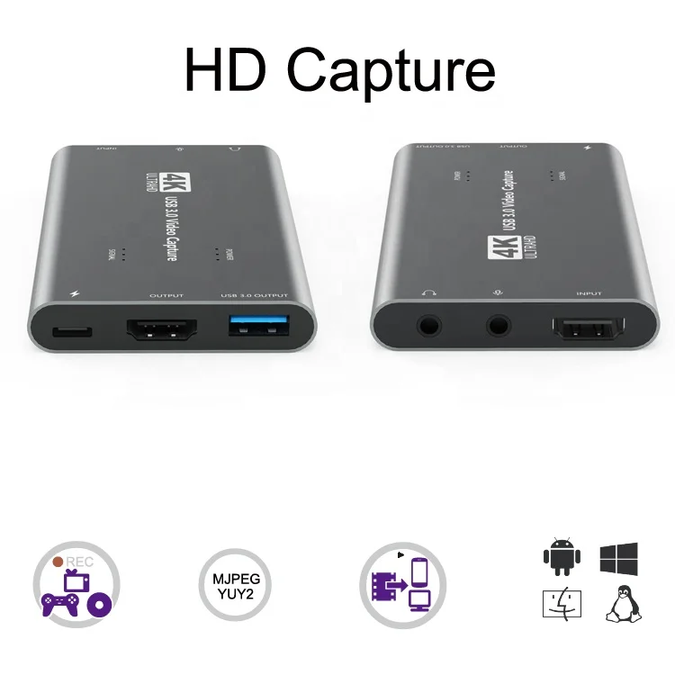 
USB 3.0 audio Video Capture HD 1080 60Hz for mobile phone/tablet/video camera cast screen and audio to your PC and record by PC 