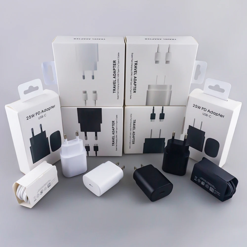 

Factory Original Fast Charging Travel Adapter PD 25W Type C Super Fast Charger And Cable For Samsung Galaxy Note 10/Note 20/S21