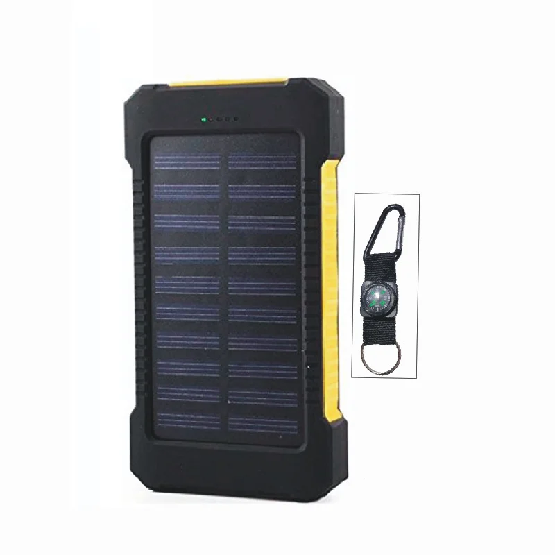 

Portable Water proof solar mobile power banks 100000mah 30000mah Solar Battery Charger solar power bank LED Light