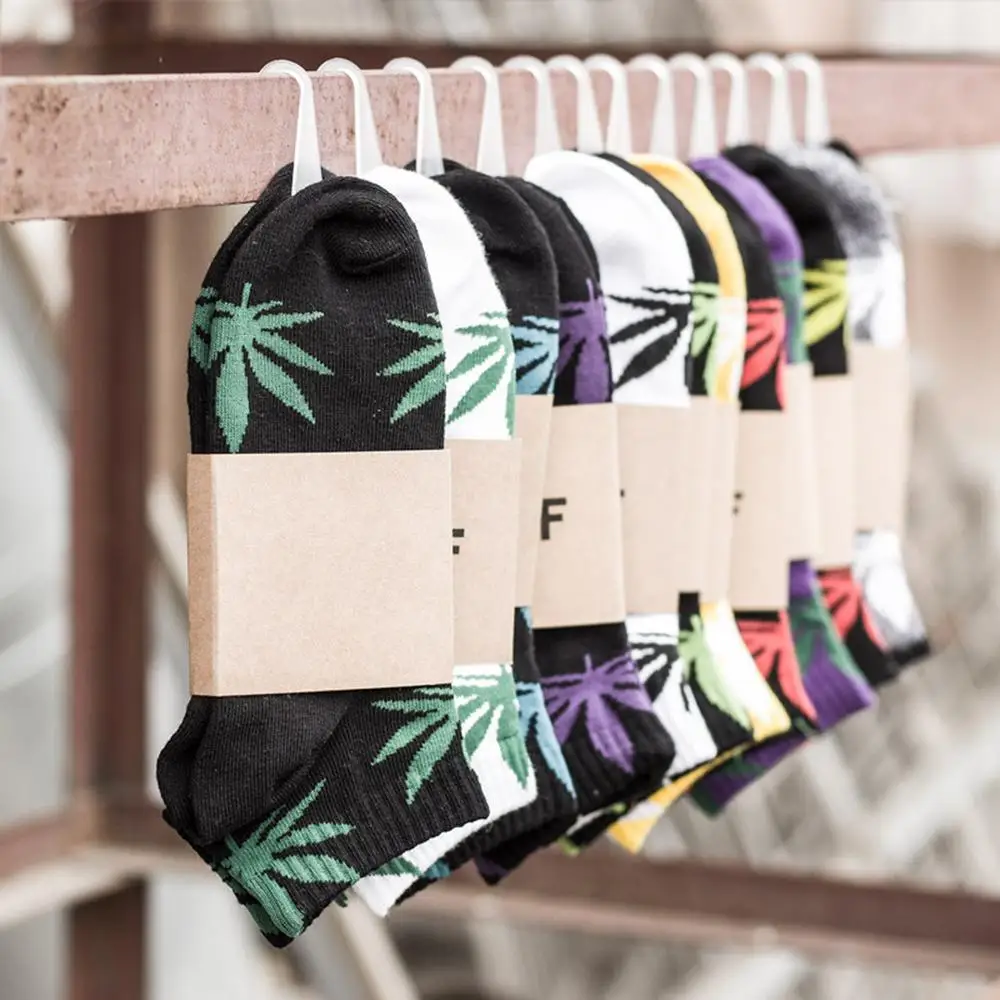 

Spring Knit Socks Sports Weed Customized Cotton Ankle Socks, Custom color