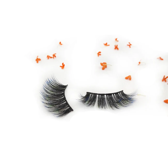 

Beauty natural 3d mink false colorful lashes 3d 100% Natural Look real mink eyelashes private label