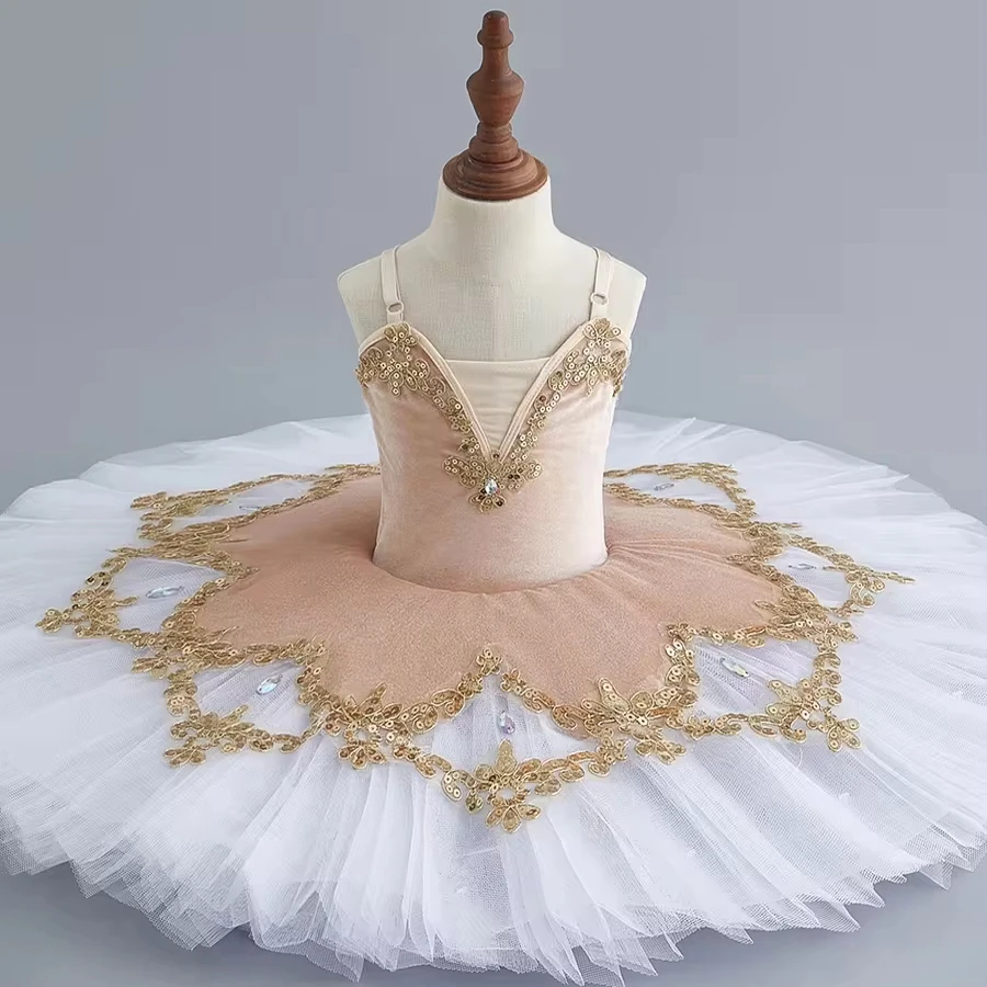 Children's Ballet Dance Dress Girls' Pettiskirt Sequined Mesh Skirt Princess Dress Stage Costume Toddler Dancing Dress Girls'