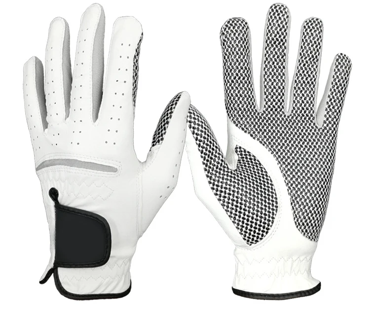 

Custom Logo sheepskin Fit for Men OEM Customized leather cabretta golf glove, White