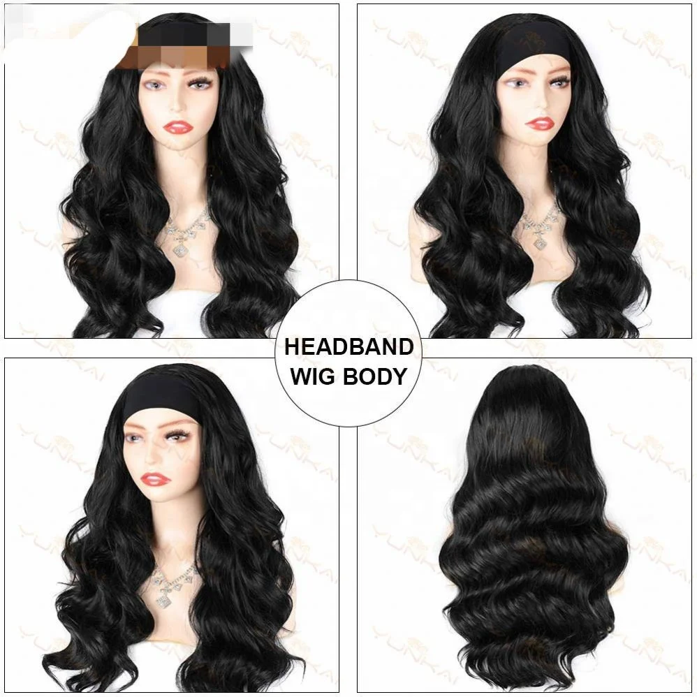 

Fashion Women's Headband Wig Long Body Wave Wigs Chemical Fiber Headgear, Pics