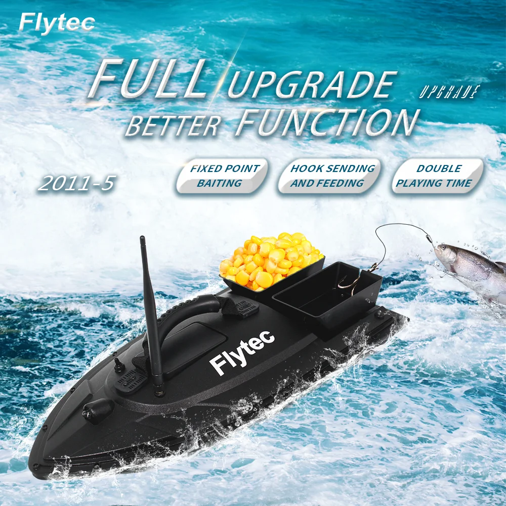 

HOSHI Flytec RC Boat 2011-5 Fish Finder Fish Boat 1.5kg 500m Remote Control Fishing Bait Boat Ship Speedboat RC Toys 5.4km/h