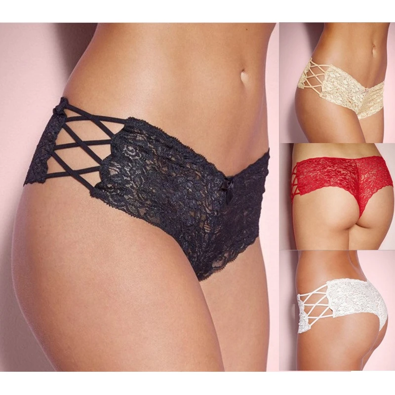 

Ladies Adult Hot Sexy Underwear female thong Lace Hollow Crossing women pantie lingerie women sexy thong Hoschen Calcinhas